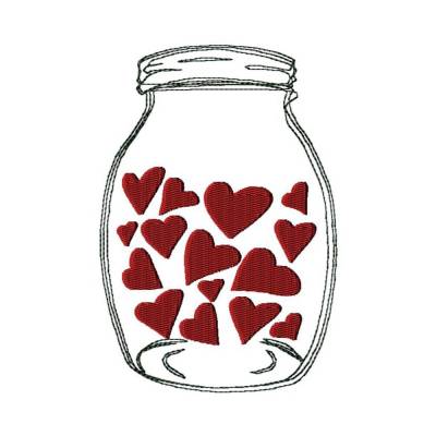 Stickdatei "Herzen im Glas"