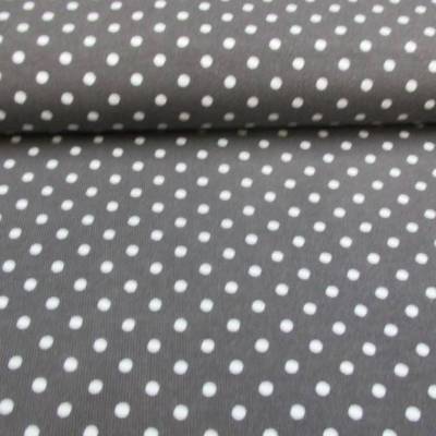 Baumwolljersey Verena Punkte Tupfen 3 mm dunkelgrau - weiß, Oeko-Tex Standard 100(1m/13,-€)