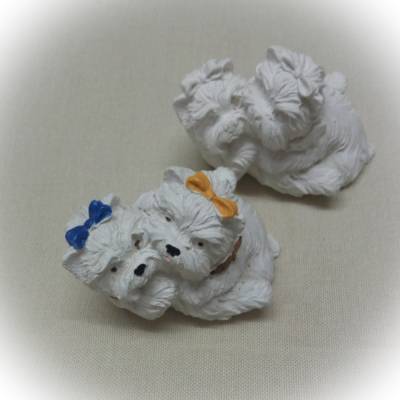 Westipärchen -  Hundepärchen Figur zum anmalen