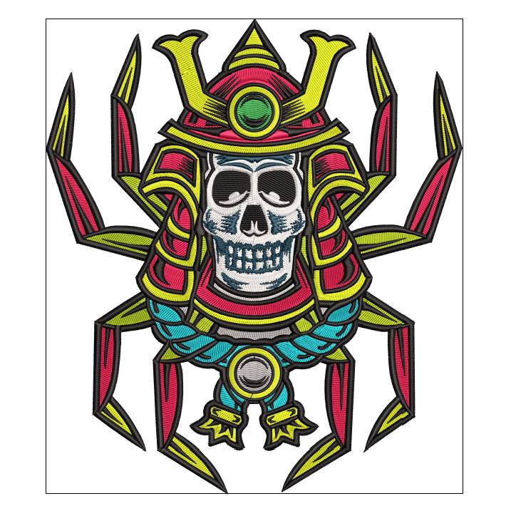 Stickdatei "Samurai skull" verschiedene Größen Bild 7