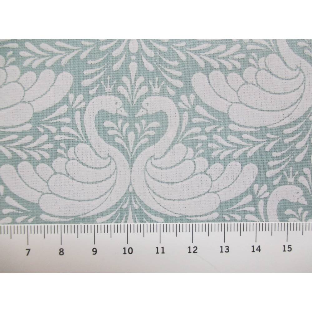 AU Maison Wachstuch Oilcloth Swan-Dusty Turquoise, Oeko-Tex Standard 100 ( 1m/18,-€) Bild 3