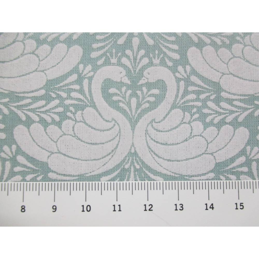 AU Maison Wachstuch Oilcloth Swan-Dusty Turquoise, Oeko-Tex Standard 100 ( 1m/18,-€) Bild 4