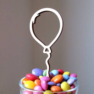 Caketopper für Muffins Ballon aus Holz