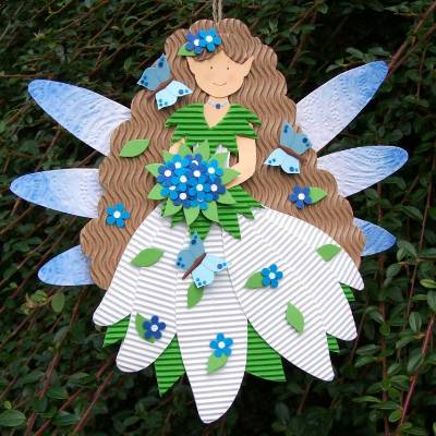 Blumenfee Blau, Frühlingsdekoration oder Kinderzimmerdekoration