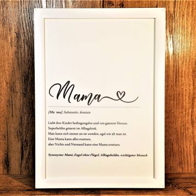Geschenk zum Muttertag personalisiert, Poster Mama Definition, Lieblingsmama Deko, Bild beste Mami, Muttertagsgeschenk