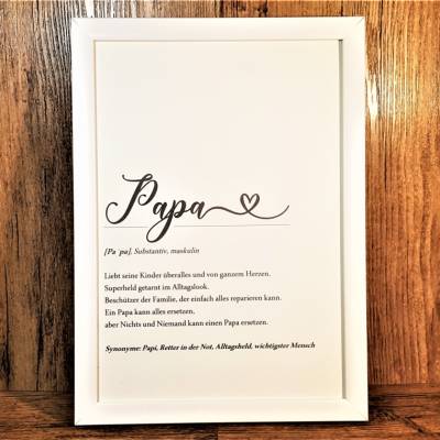 Poster Papa Definition personalisiert - Geschenk zum Vatertag - Definition Vater - Vatertagsgeschenk Bild bester Papi