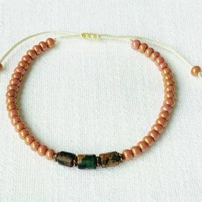 Rocailles Armband in Kupferfarben 