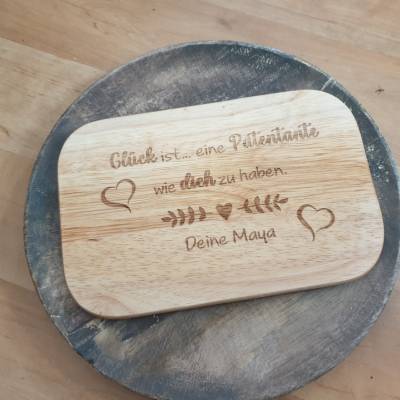 Frühstücksbrett/Vesperbrett/Schneidebrett Laser Gravur Patentante, Beste Patentante