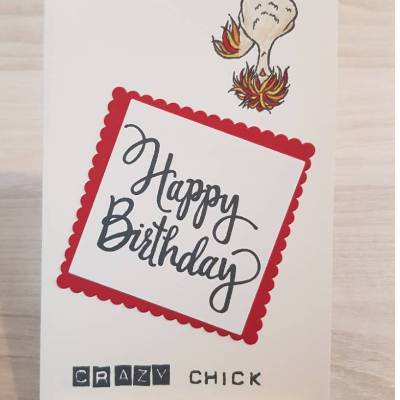 Grußkarte zum Geburtstag: Happy Birthday Crazy Chick ~ 10,5 x 14,85 cm