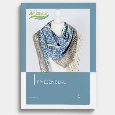 Strickanleitung Dreieckstuch Friesenblau - gedrucktes Anleitungsheft