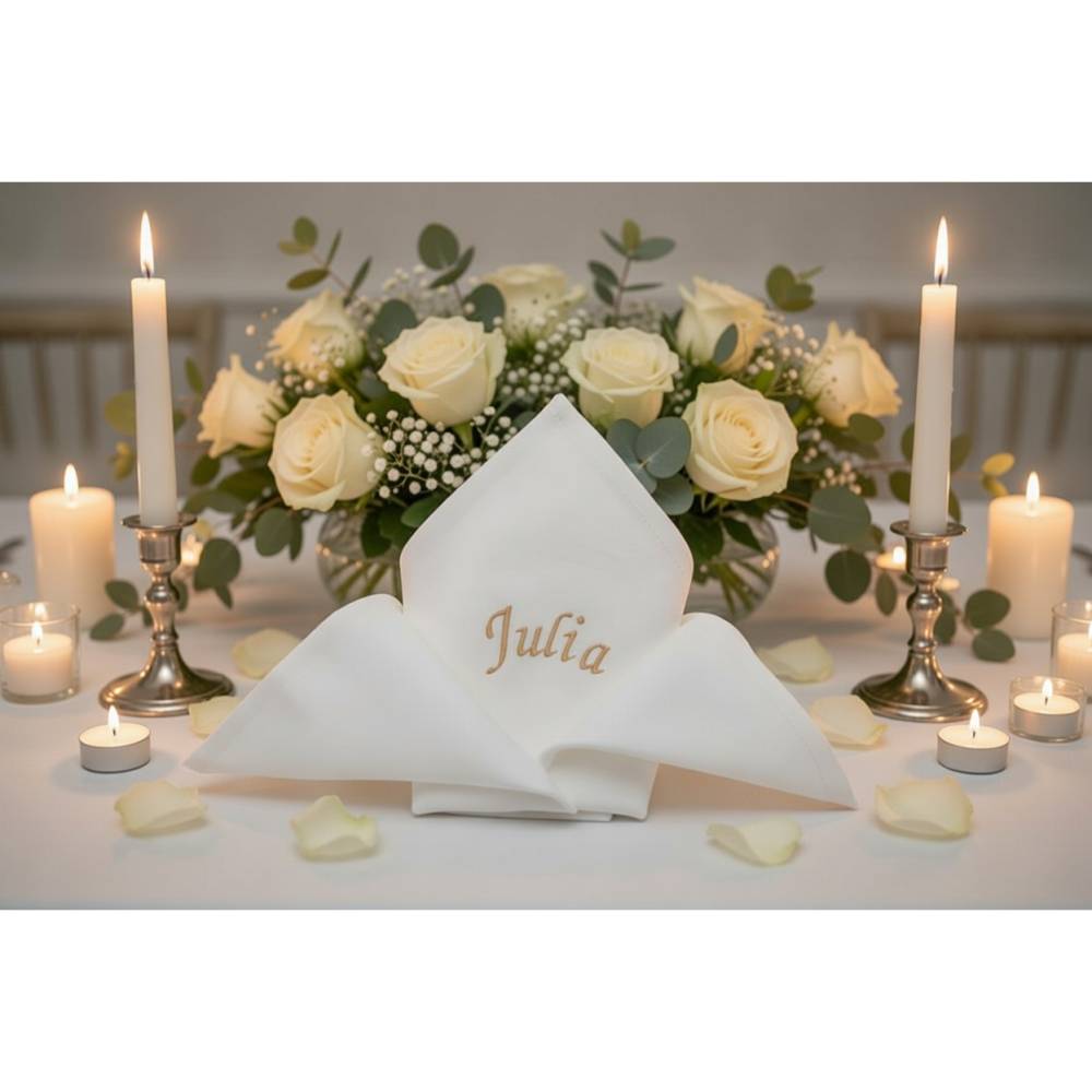 Stoffservietten mit Name bestickt