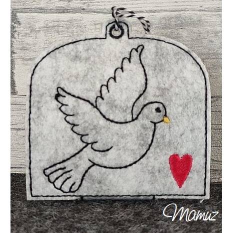 *  Friedenstaube  *  ITH Stickdatei 13x18, zur Jugendweihe, Taufe, Hochzeit, Ruhestand, Konfirmationl, Firmung... Bild 2