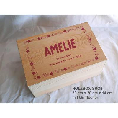 Erinnerungsbox Sterne aus Holz
