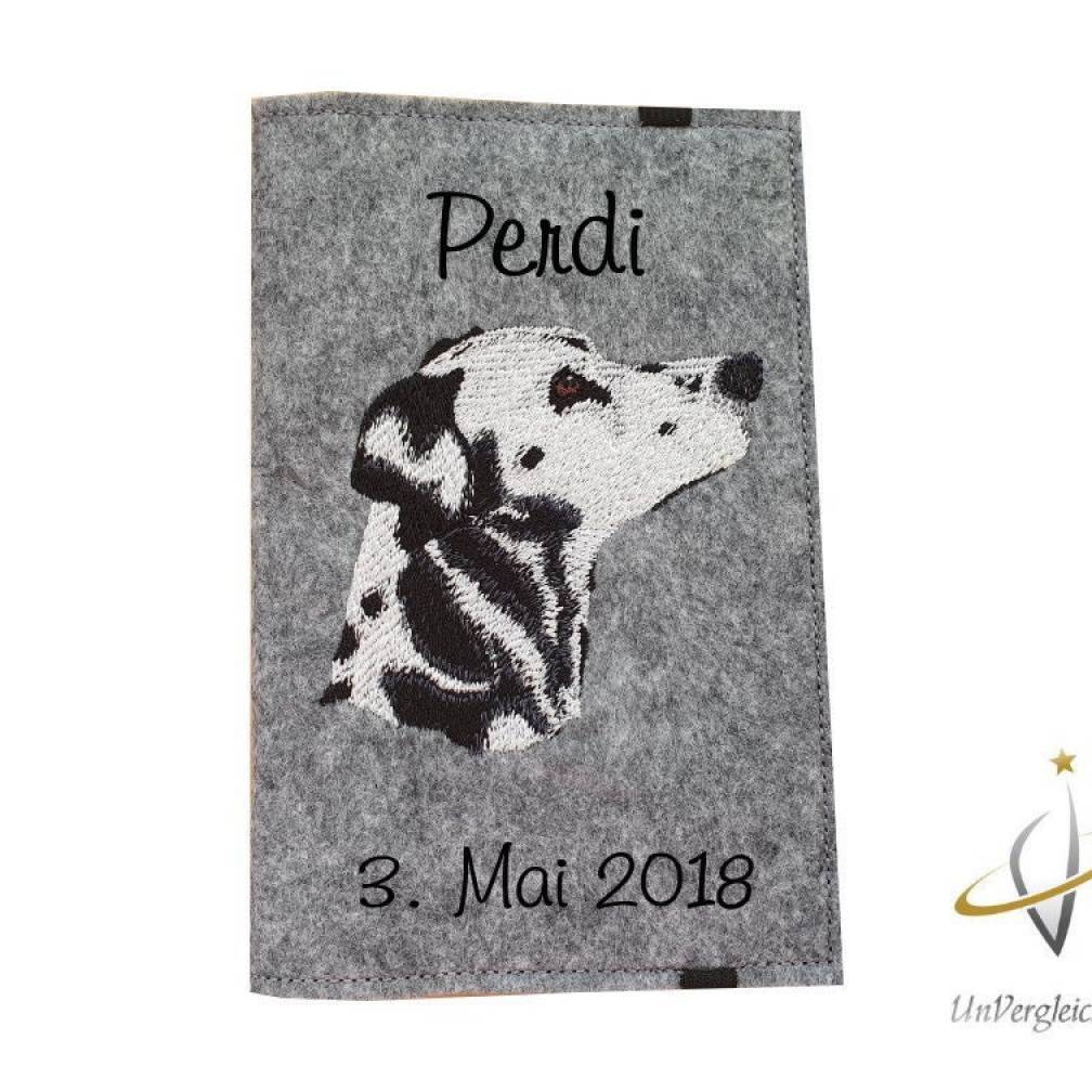Filzhülle für den Impfpass / EU-Heimtierausweis Hund Dalmatiner Photorealistisch