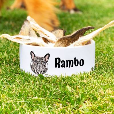 Keramik Futternapf FRANZÖSISCHE BULLDOGGE, Hundenapf mit Name