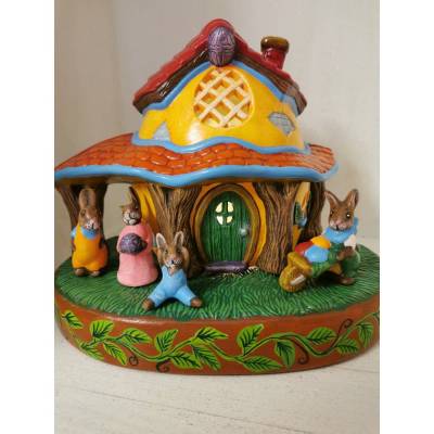 Hasen Haus aus Keramik zum Beleuchten