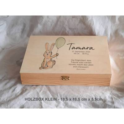 Erinnerungsbox Hase aus Holz