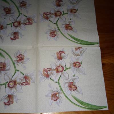 1 Serviette - Orchideen - zum Basteln