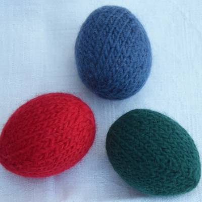 3 Ostereier gestrickt gefilzt Osterdeko