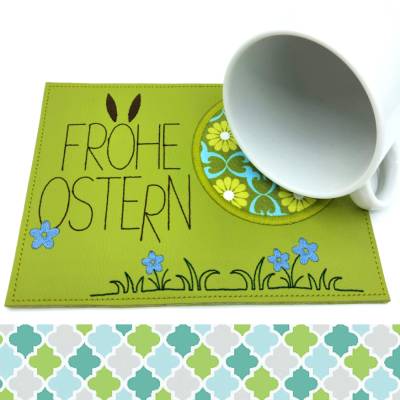 Mugrug, Tassenuntersetzer mit Ostermotiv