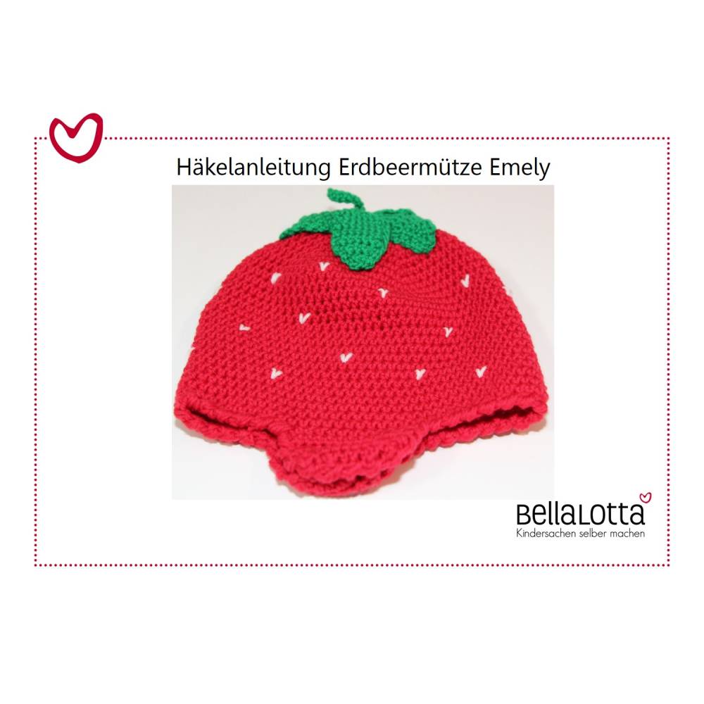 Häkelanleitung für die Erdbeermütze "Emely" in 3 Größen (0-24 Monate) Bild 1