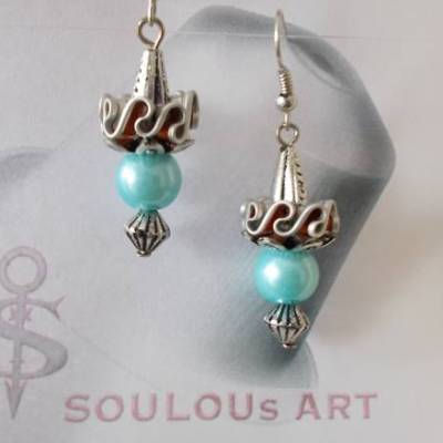 Ohrhänger   Oriental Style  türkis Perle Nespresso - Kapsel Schmuck upcycling