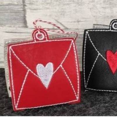 * Brief mit Herz *  ITH Stickdatei - 13 x 18 - für Valentin, Hochzeit, Geburtstag, Liebeserklärung