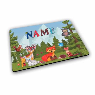 Platzset mit Name / Waldtiere / personalisierbar / personalisiert / Tischset Kinder