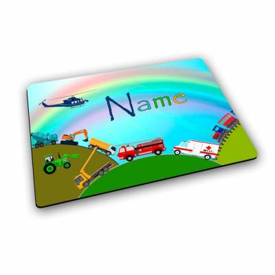 Platzset mit Name / Fahrzeuge / personalisierbar / personalisiert / Tischset Kinder