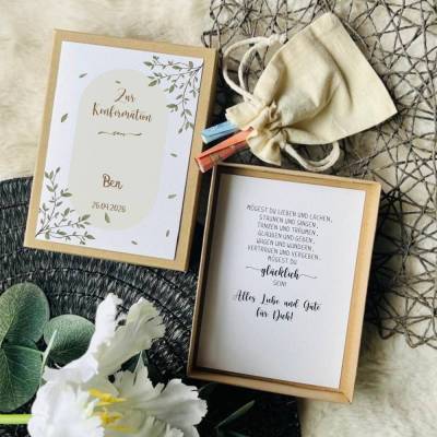 Personalisiertes Geldgeschenk Konfirmation – Geschenkbox für Mädchen & Jungen als Konfirmationsgeschenk für Geld