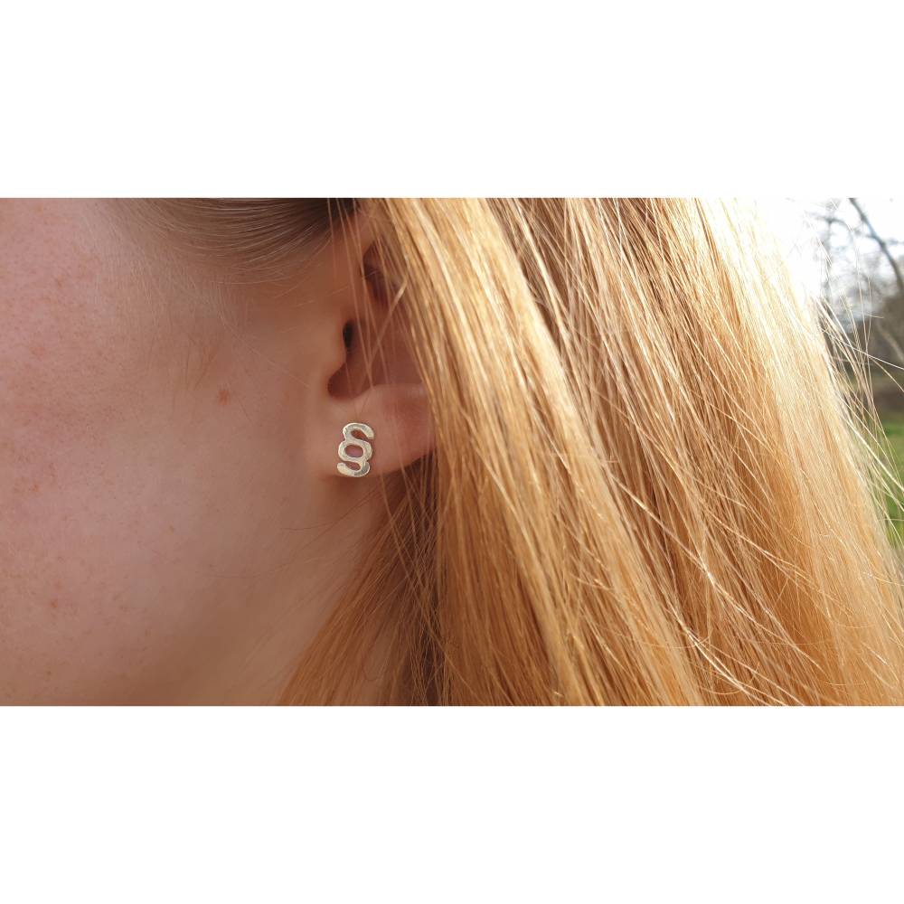 Paragraphen-Ohrstecker Silber 925 Bild 2