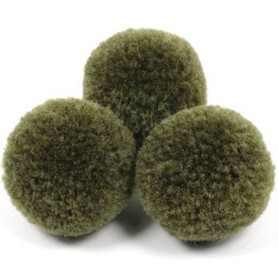 Pompoms, Dunkeloliv, 20mm, 5 Stück