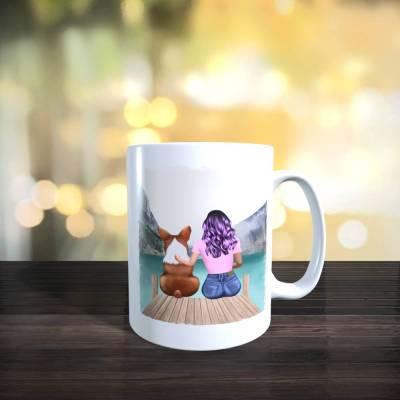 Frau mit Hund Tasse, Personalisierte Tasse, Mann Hund Tasse, Paar Tasse, Pärchen Tasse Haustier