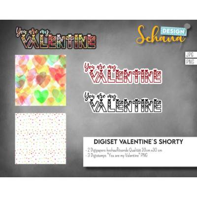 Digiset Valentines Shorty 2 Digipaper 300 DPI 30x 30 cm Jpg 3 Digistamps You are my Valentine PNG Scrapbooking Valentin
