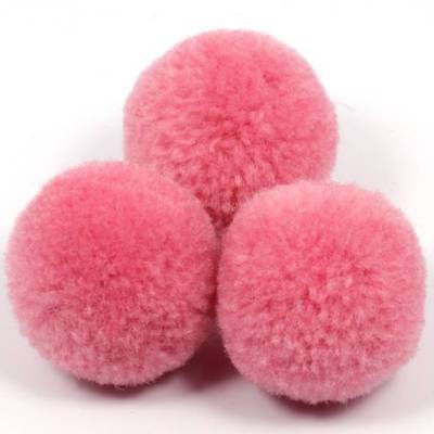 Pompoms, Dunkelrosa, 20mm, 5 Stück