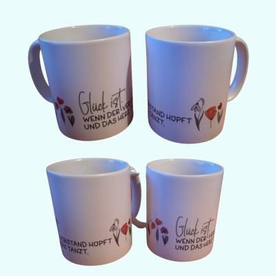 Glücks-Tasse, bedruckte Lieblings-Tasse mit einem coolen Spruch, der den Tag schöner macht