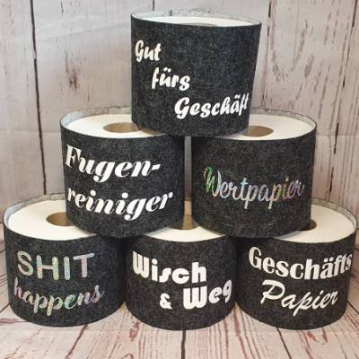 Klopapier Toilettenpapier Banderole "Fugenreiniger"  Filz * handmade * Unikat