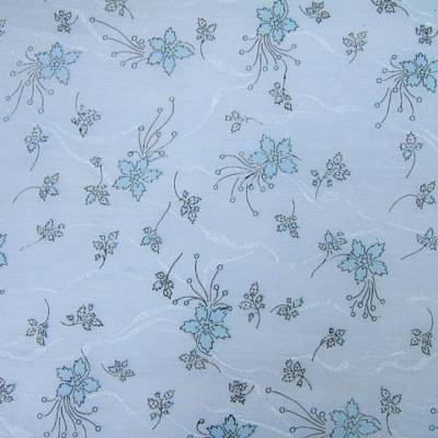 Strohseidenpapier 50x70 cm Flowers eisblau