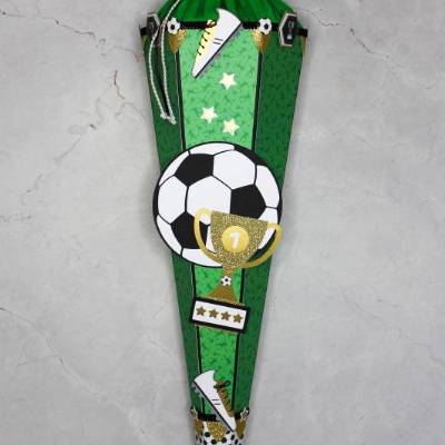 Schultüte Fußball-Pokal 6-eckig 85 cm