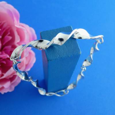 Argentium-Sterlingsilber-Armband für Männer aus gedrehten Gliedern mit Infinity-Schließe