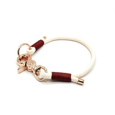 Tauhalsband, Sofortkauf, Hundehalsband, Halsband, kleiner Hund, Creme, Rosegold, Halsumfang 31 cm, Sofortkauf