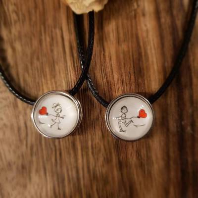 Partnerschmuck Anhänger und Kette Pärchen zum Valentinstag 