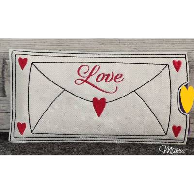 * Liebesbrief - Schoko Hülle *  ITH Stickdatei - Valentinstag, Geburtstag, Hochzeit, Liebeserklärung