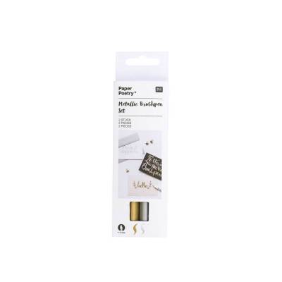 Brushpen Set gold- und silberfarben