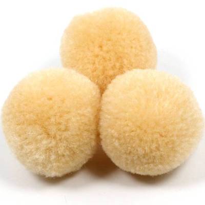 Pompoms, Beige, 20mm, 5 Stück