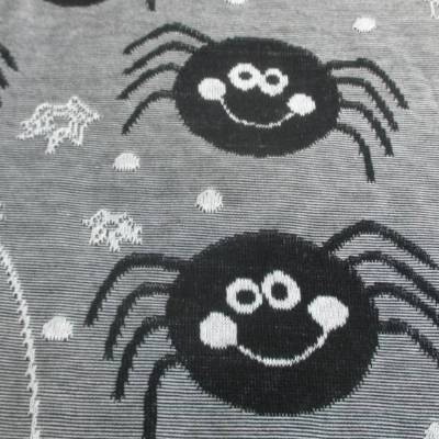  Jacquard Baumwolljersey  fröhliche Spinne grau (1m/10,-€)