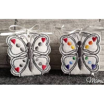*  Schmetterling - Geschenktäschchen  *  ITH Stickdatei 13x18, zum Frühling oder einfach nur so, um Danke zu sagen