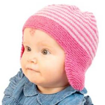 Strickanleitung Ringelmütze Mollie mit Ohrenschutz in 3 Größen (3-18 Monaten)