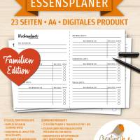 ESSENSPLANER für die ganze Familie mit Einkaufsliste | Plane die Gerichte für die Woche und mach dir eine Einkaufsliste