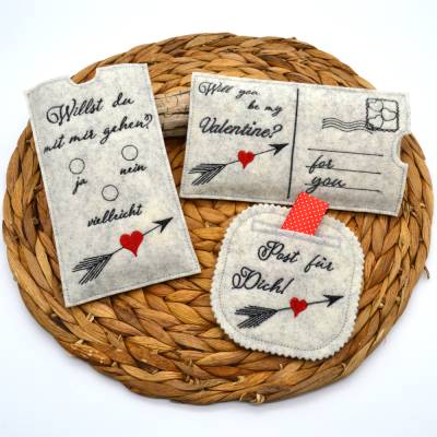 Stickdatei Valentinstag Willst du mit mir gehen Valentinsgrüße